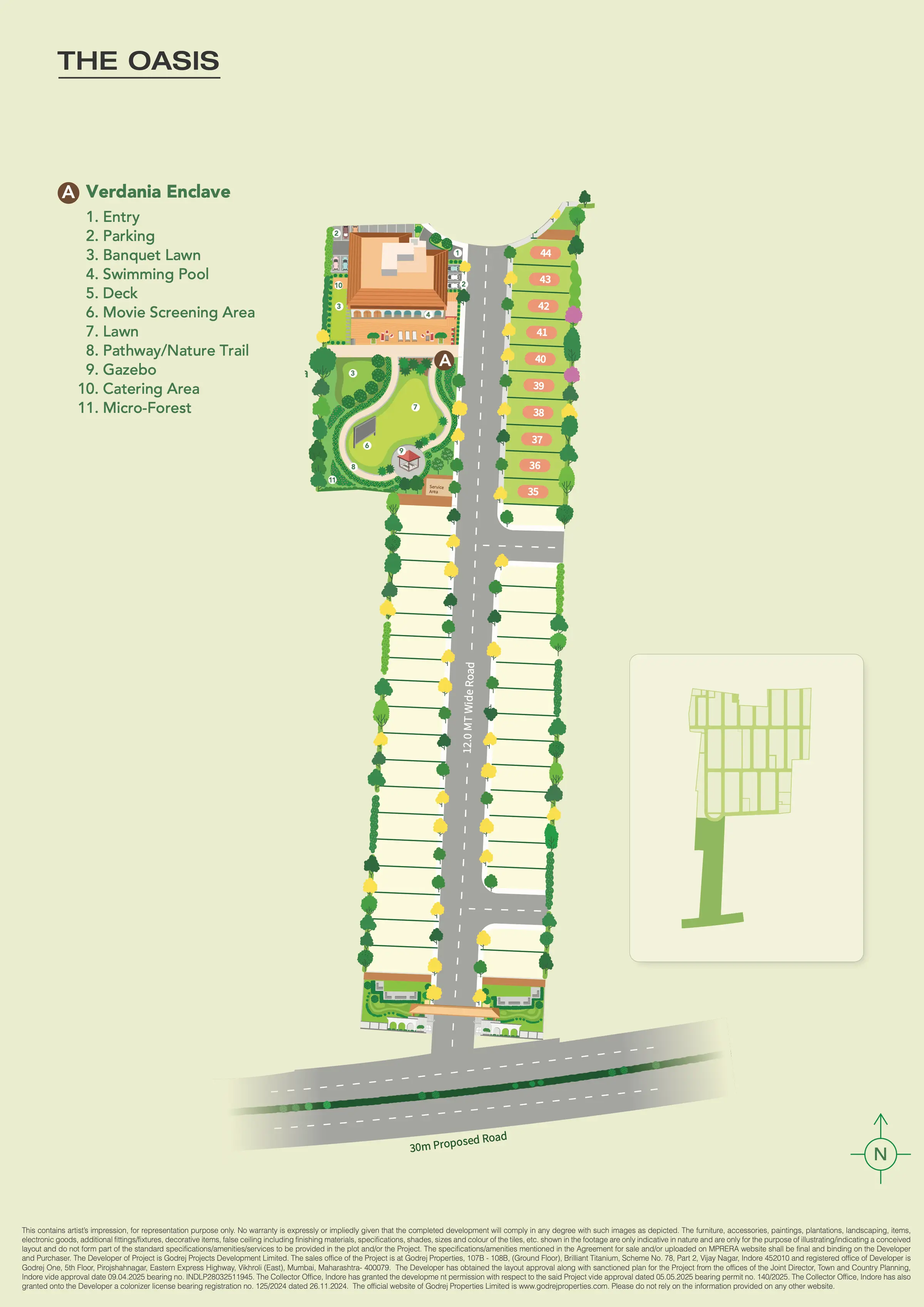 The Oasis arrival precinct landscape plan at Godrej Verdania Estate, Indore